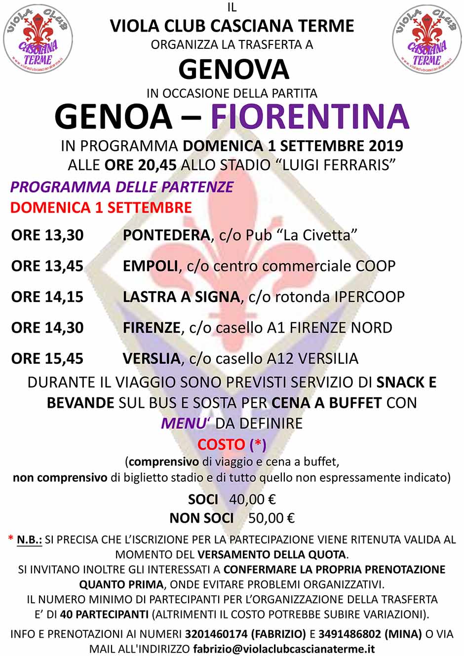 Trasferta Genoa 2019