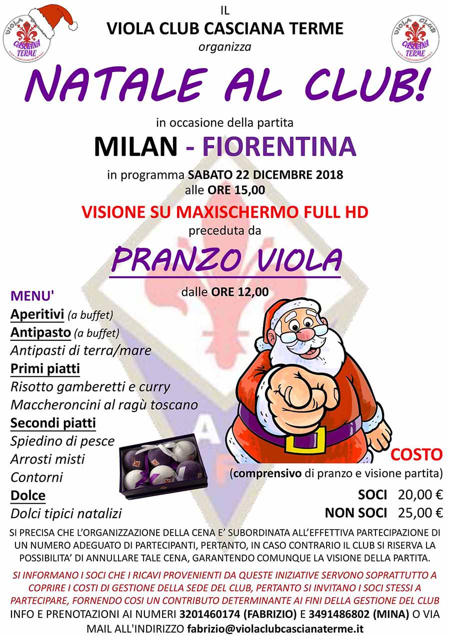 Pranzo Milan Fiorentina 2018